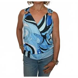 NEW VAVA cirque sleeveless top blouse in blue